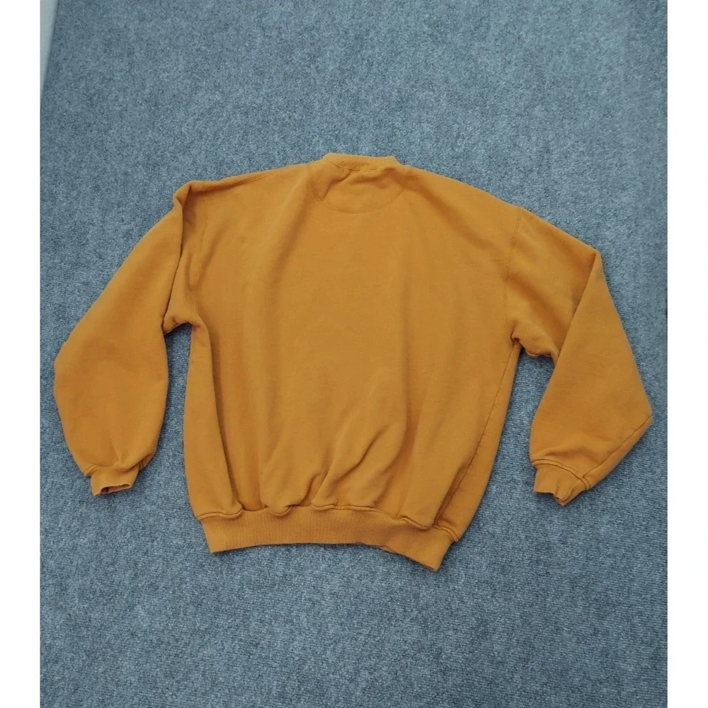 Vtg Banana Republic Safari Travel Sweatshirt Mens Large Golden Orange Logo READ